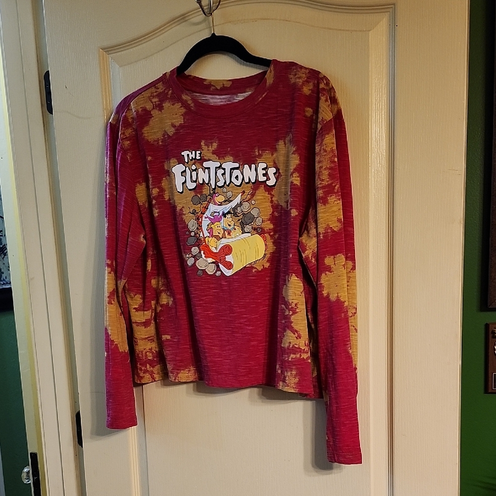 THE FLINTSTONES LONG SLEEVE TIE DYE SHIRT